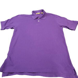 Roundtree & York Mens Polo Shirt Purple Size Medium Cotton Short Sleeve Pullover